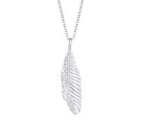 Kuzzoi Collana da Uomo con Semplice Ciondolo a Forma di Piuma (30 mm) in Argento Sterling 925, alla Moda da Uomo con Design Usato