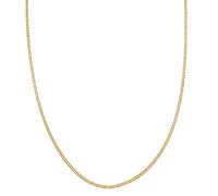 Kuzzoi Collana da uomo in argento sterling 925 (2,3 mm), placcata in oro, senza ciondolo, per uomo e donna, in argento dorato, lunghezza catena 55 + 5 cm, Oro