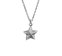 Kuzzoi Collana da uomo in argento sterling 925 con ciondolo a forma di stella (25 mm), collana da uomo in argento sterling 925, con ciondolo vintage, realizzata a mano, lunghezza 55 cm, Argento
