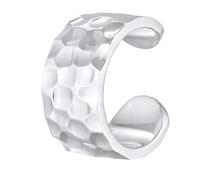 Kuzzoi Ear Cuff - Orecchino singolo da uomo, 6 x 13 mm, design a martello, 1 orecchino per uomo in argento sterling 925, Argento sterling