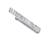 Kuzzoi Fermacravatta da uomo finemente strutturato, fermacravatta (5 mm) lucido per cravatte normali in argento sterling 925, gioiello per cravatta da uomo con dettagli scanalati, standard, Metallo