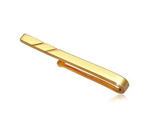 kuzzoi Fermacravatta da uomo placcato oro (3,5 mm) lucidato per cravatte normali, gioielli da uomo di pregiata finitura