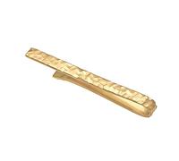 Kuzzoi Fermacravatta da uomo strutturato, fermacravatta (3,5 mm) per cravatte normali, argento sterling 925 placcato oro, gioiello per cravatta da uomo dal look martellato, Argento sterling