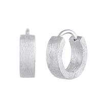 Kuzzoi Orecchini a cerchio da uomo, in argento Sterling 925, 13 mm, rotondi e spazzolati, 1 paio di orecchini da uomo