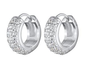 Kuzzoi Orecchini a Cerchio Da Uomo In Argento Sterling 925 Con Zirconi, 1 Paio Di Orecchini Rotondi (15 Mm), Modello Buddha