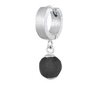 Kuzzoi Orecchini da uomo con cerniera singola (13 mm) rotondi con perle di vetro, 1 paio di orecchini da uomo in argento sterling 925, orecchini sostenibili in vetro riciclato, Argento sterling Vetro