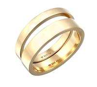 Kuzzoi Set di anelli da uomo in argento sterling 925, 2 pezzi, anelli a fascia in argento lucidato, per uomo, misura 60-66, 0604780524, argento, oro giallo