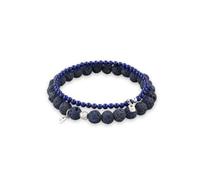 KUZZOI Set di bracciali da uomo in perle di lava e lapislazzuli | Bracciale con perle in argento Sterling 925, da uomo, lunghezza 19-23 cm