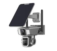 KVBRUI Telecamera di Sicurezza Solare 2 in 1 4G/WiFi for Esterni, Doppio Schermo, Zoom 4K 10x, Doppio PIR, rilevamento Automatico, CCTV, Impermeabile(4G And WiFi No Card)