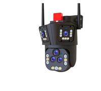 KVBRUI Telecamera di sorveglianza WiFi Telecamera multiobiettivo da 20 MP Zoom 20X PTZ Smart Home AI Monitoraggio Umano Telecamera CCTV for Esterni a 360°(EU Plug,20MP Free 128G Card)