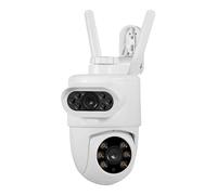 KVBRUI Telecamera IP PTZ 10MP 5K for Esterni Smart 5K Telecamera di Sicurezza for Esterni con Doppio Obiettivo Visione Notturna Impermeabile Rilevamento del Movimento(EU Plug,10MP And 16GB Card)