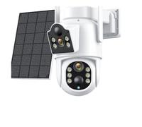 KVBRUI Telecamera IP Solare da 8 MP 4K con Batteria da 7800 mAh Telecamera IP WiFi HD da 4 MP con Doppio Obiettivo for Esterni Pannello Solare Sicurezza CCTV(8MP ADD 32GB Card)