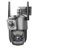 KVBRUI Telecamera IP WiFi a Doppio Obiettivo 4K 8MP con Visione Notturna, rilevamento Umano, PTZ, Telecamera for Esterni, Protezione di Sicurezza CCTV V380 PRO(UK Plug,4MP ADD 128G Card)