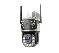 KVBRUI Telecamera PTZ Wi-Fi da Esterno da 8 MP con Zoom Ottico 50X, Doppio Schermo, rilevamento Umano, Telecamera di videosorveglianza IP, Audio bidirezionale, CCTV(US Plug,50X Camera ADD 128G)
