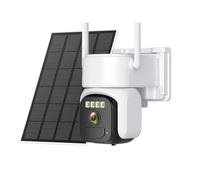 KVBRUI Telecamera Solare con Scheda SIM 4G, rilevamento Umano PIR da 5 MP, Batteria Ricaricabile Integrata da 7500 mAh, Telecamera di sorveglianza CCTV IP(4G Cam 64GB Card)