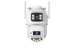 KVBRUI Telecamera Wi-Fi da 15 MP 8K a Tre obiettivi, for Esterni, con Tre schermi, videosorveglianza, Visione Notturna 2.4G/5G, rilevamento Umano, Telecamera di Sicurezza(US Plug,8MP No SD Card)