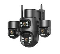 KVBRUI Telecamera WiFi Esterna 10K 20MP con 4 schermi e 4 obiettivi PTZ 360° for Una Sicurezza Completa con sorveglianza CCTV IP66(AU Plug,10K 20MP ADD 128G)