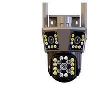 KVBRUI Telecamera WiFi HD 8K da 16 MP for Esterni, Zoom 12X, Quattro Lenti, Tre schermi, monitoraggio Automatico, Protezione di Sicurezza, videosorveglianza PTZ 4K, CCTV(US Plug,6K 12MP Cam ADD 64G)