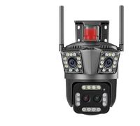 KVBRUI Telecamera WiFi HD 8K da 16 MP for Esterni, Zoom 12X, Quattro Lenti, Tre schermi, monitoraggio Automatico, Protezione di Sicurezza, videosorveglianza PTZ 4K, CCTV(UK Plug,8K 16MP Cam ADD 128G)
