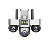 KVBRUI Telecamera WiFi V380 PRO con Triplo Obiettivo Zoom 10X Telecamere IP Esterne da 6K 12MP Rilevamento Umano Visione Notturna Sorveglianza Controllo App Ptz(EU Plug,WiFi Cam ADD 64G)