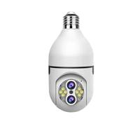 KVBRUI Zoom 10X 4K 8MP E27 Lampadina Telecamera Auto Tracking Video Sorveglianza Interna Sicurezza Domestica Proteggi Proiettore WiFi Camera(8MP No SD Card)