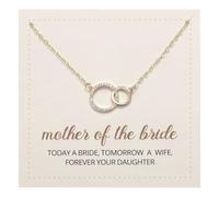 Kvekstio Collana con ciondolo a cerchi intrecciati minimalista, regalo per la madre della sposa/sposo, regalo per la mamma, Medium, Rame Metallo, Nessuna pietra preziosa
