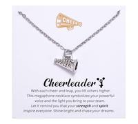 Kvekstio Collana da cheerleader, regalo con ciondolo a forma di megafono ispiratore, per cheerleader, accessori per spirito di squadra, competizioni, lauree, apprezzamento da tifo allenatore
