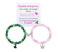 Kvekstio Set di braccialetti dell'amicizia magici a tema strega, per migliori amici, sorelle, BFF, regalo per amanti delle streghe, Medium, Lega, Nessuna pietra preziosa