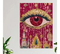 KVEZUUHV Quadro ispiratore, decorazione murale, stampa con occhio rosso misterioso, splendida immagine estetica per l'arredamento del soggiorno (80x120 cm/senza cornice)