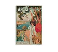 KVIINKD Antibes Cote D'Azur - Poster vintage da viaggio, decorazione per soggiorno, camera da letto, decorazione artistica da parete, poster artistico da parete, regalo per amici, senza cornice, 40 x