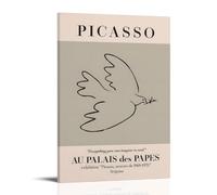 KVIINKD Picasso, poster con uccellini della pace e decorazione per soggiorno, camera da letto, moderna ed estetica da parete, poster artistico da parete, idea regalo per amici, stile cornice, 20 x 30
