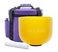 KVKA Campane tibetane chakra per yoga, 432 Hz, 10 pollici, colore giallo