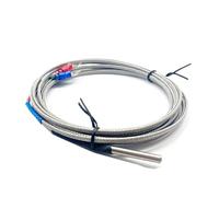 KVKITKLW 1 pz 4mm*30mm KJ PT100 1m 2m 3m 5m 10m Sonda tipo treccia schermata filo termocoppia sensore di temperatura for regolatore di temperatura(J Type 1m)
