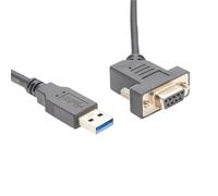 KVKITKLW Cavo porta COM RS232 a gomito angolato da 45 gradi da USB 2.0 a DB9 con chip USB A maschio a D-Sub 9 pin femmina