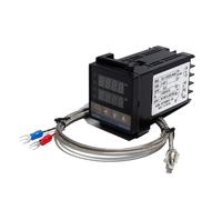 KVKITKLW REX-C100 Termostato di Controllo della Temperatura PID con Uscita relè/SSR AC100V AC240V con termocoppia M6 Tipo K ad Alta precisione(Controller Set,SSR Output)