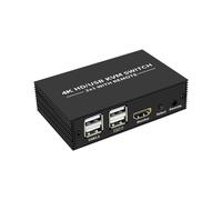 KVM 4K 60Hz Compatibile con , Selettore USB 2x1 per PC, Condivisione Monitor, Mouse e Tastiera, Porta 2x1