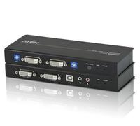 KVM Extender Splitter USB DVI Cat5E Dual View RS-232 60m - Aten IDATA MTS-DVI