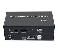 KVM fibra extender 20 km, HDMI + USB, telecomando per tastiera e mouse, 3,5 mm audio/ir, Full HD 1080p / 60Hz, HDMI a cavo in fibra ottica monomodale