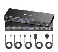 KVM Switch 3 Monitor 3 Computer USB C, KVM Switch per 2 Laptop & 1 Desktop