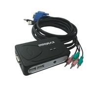 Kvm Switch - Dispositivo con 2 porte vga e 2 porte USB per collegare più monitor e periferiche, ideale per la gestione efficiente delle apparecchiature. #