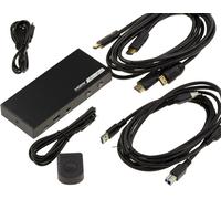 KVM SWITCH HDMI 2.0 E USB 3.0 2 PORTI Completo, Con Cavi E Telecomando