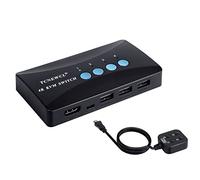 KVM Switch, HDMI e USB Commutatore con 4 Cavi KVM, per PC Monitor Tastiera Mouse Scanner Stampante