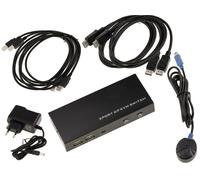 KALEA-INFORMATIQUE Switch KVM automatico per 2 PC con schermo 4K 60Hz DISPLAYPORT e tastiera e mouse USB. Con telecomando, alimentatore e cavi - ULTRA HD 4K 60Hz