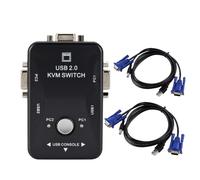 KVM USB 2.0 1920x1440 VGA SVGA Splitter Box 2 Porte con Due Cavi Switcher G4W1