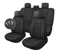 kvs Set completo di coprisedili per auto in rete 3D, traspiranti, compatibili con divisione, coprisedili universali per interni per la maggior parte delle berline, camion, SUV, furgoni (nero)