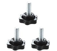 KVSERT 15 pezzi M6 x 15 mm filettatura 25 mm testa esagonale manopola di serraggio nero