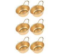 KVSERT 6PCS Makgeolli ciotole in alluminio coreano tradizionali ciotole per vino di crudo coreano