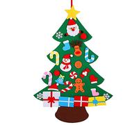 KVSERT Albero di Natale in feltro 3D da appendere parete 3ft albero di Natale set ornamenti per bambini decorazioni fai da te di Natale
