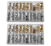 KVSERT Kit di strumenti di riparazione per orologi impermeabili con di ricambio assortiti in oro e argento a cupola piatta per orologiaio, Gold & Silver