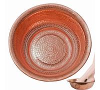 KVTUYC Bacinella portatile in rame martellato a mano, ciotola in rame per pedicure, utilizzabile come braciere e inceneritore, ideale sia per il relax al chiuso che per le attività all'aperto.